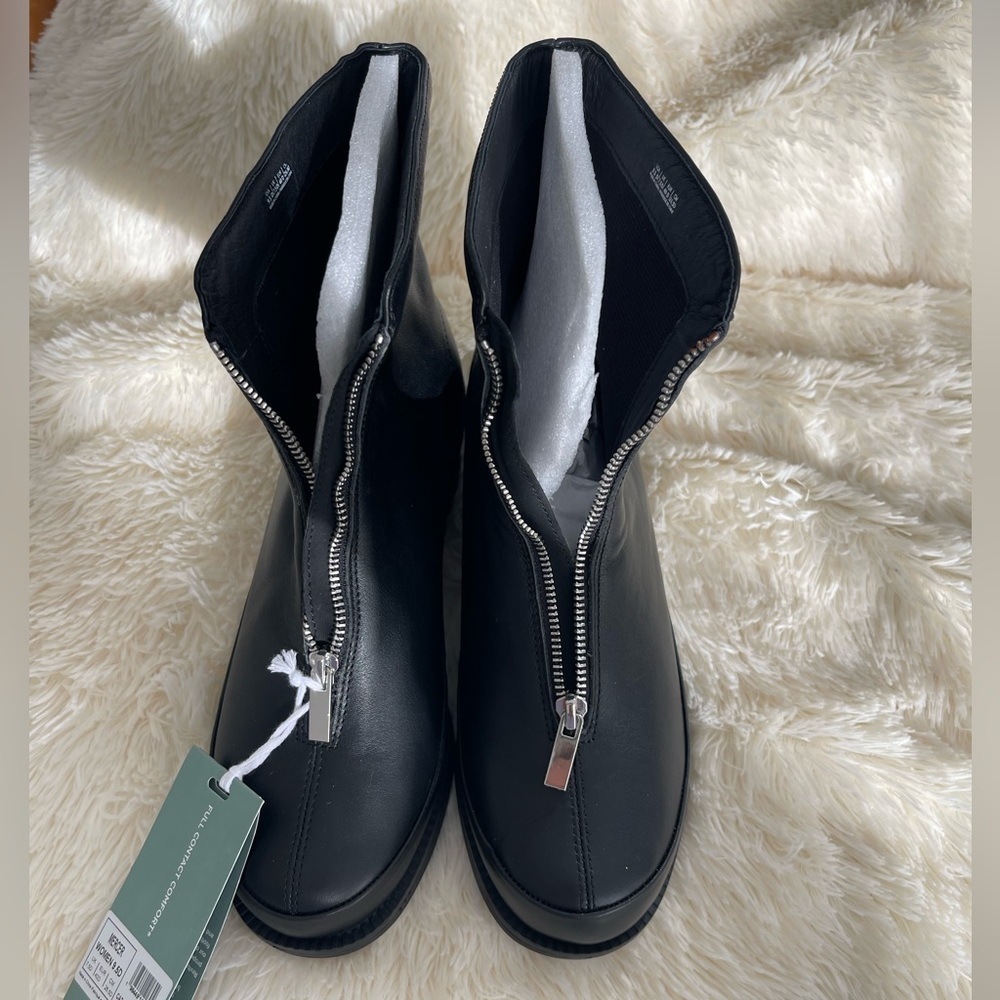 REVITALIGN Black Ankle Booties with Zipper